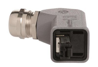 Han3A RJ45 Cat5 plug 4p IDC, angled