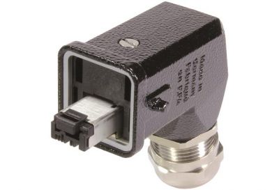 Han3M RJ45 Cat5 plug 4p IDC, angled