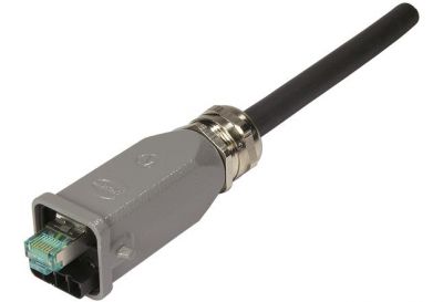 Han3A RJ45 Hybrid GL Cat6A plug 8+4p met