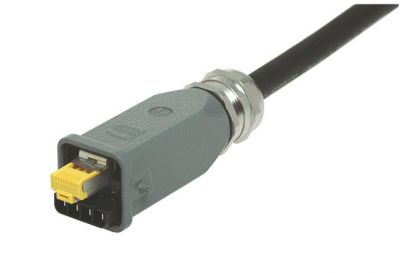 Han3A RJ45 Hybrid 10G Cat6 plug 8+4p IDC