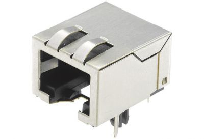 RJI RJ45 jack Cat.5 THT angled, EMC