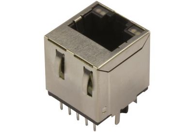 RJI RJ45 jack Cat.5 LED gn/ye THR vert.