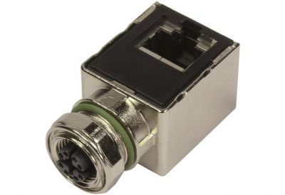 Adapter M12 RJ45 Cat 6a angled