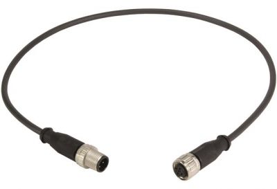 M12 Cable Assembly A-cod st/st m/f 0,5m