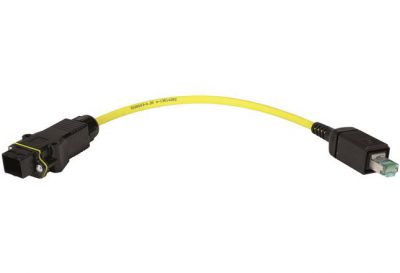 PP RJ45 OV, PP cable Hood,0,3m, 26/7,PUR