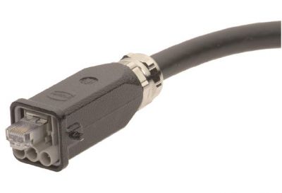 IP67, hybr. cable plug CAT 5, DC, 5m