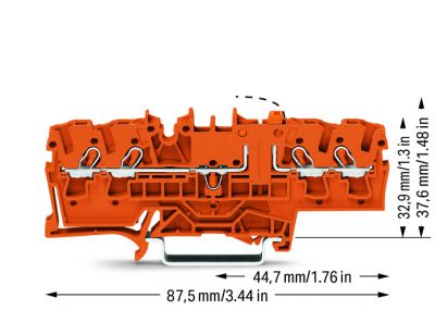 4-conductor disconnect/test tbwith test option, orange