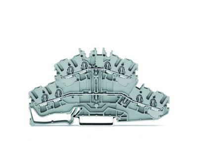 4-conductor double deck tbThrough/through terminal block, gray