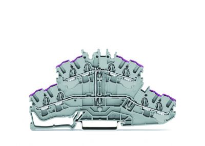 4-conductor double deck tb8-conductor through terminal block, gray