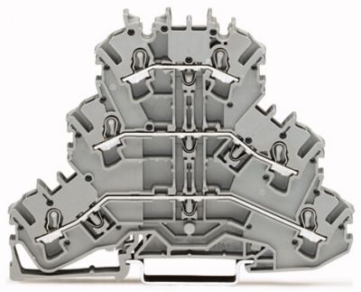 Triple-deck terminal blockThrough/through/through terminal block, gray