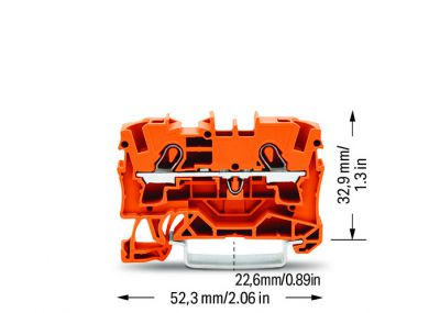 2-conductor through terminal block4 mm², orange