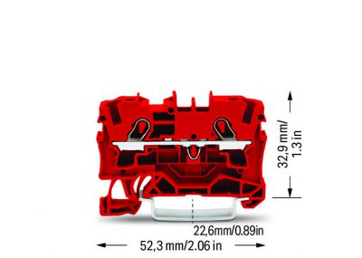 2-conductor through terminal block4 mm², red