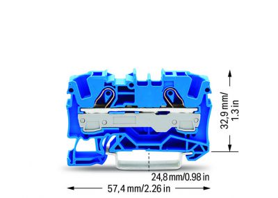 2-conductor through terminal block6 mm², blue