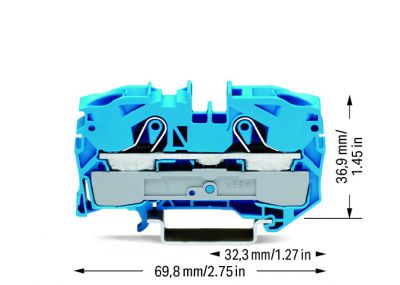 2-conductor through terminal block16 mm², blue