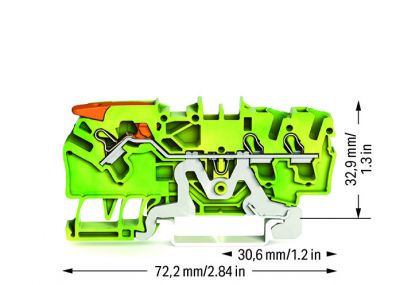 3-conductor ground terminal block2.5 mm², green-yellow