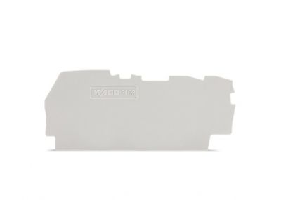 End and intermediate plate0.8 mm thick for 3-conductor terminal blocks, gray