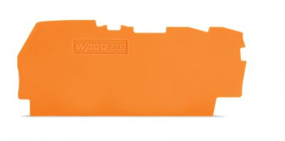 End and intermediate plate0.8 mm thick for 3-conductor terminal blocks, orange