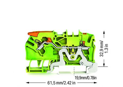 2-conductor ground terminal block2.5 mm², green-yellow