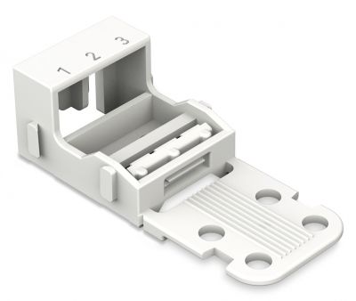 Mounting carrierfor 3-conductor terminal blocks 221 Series - 4 mm², white