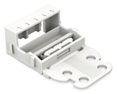 Mounting carrierfor 5-conductor terminal blocks 221 Series - 4 mm², white