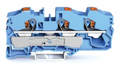 3-conductor through terminal blockwith push-button 16 mm², blue