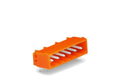 THT male header1.0 x 1.0 mm solder pin angled, orange