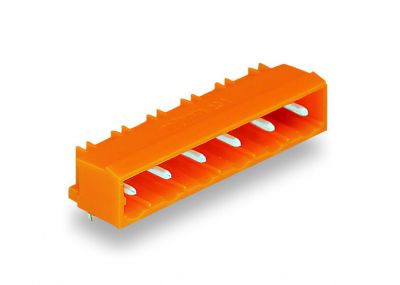 THT male header1.0 x 1.0 mm solder pin angled, orange