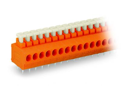 PCB terminal blockpush-button 1.5 mm² Pin spacing 3.81 mm 2-pole, orange