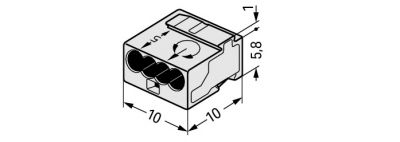 MICRO PUSH WIRE® connectorfor solid conductors, light gray