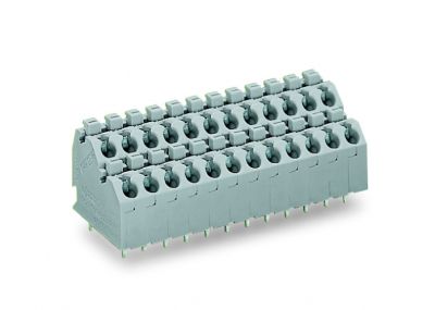 Double-deck PCB terminal blockpush-button 1.5 mm² Pin spacing 5 mm 2x4-pole, gray