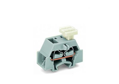 4-conductor terminal blockon one side with push-button, gray