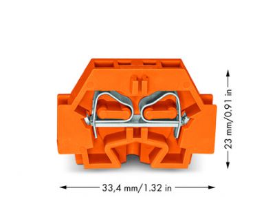 2-conductor terminal blockwithout push-buttons, orange