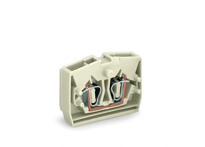 2-conductor center terminal blocksuitable for Ex e II applications without push-buttons, light gray