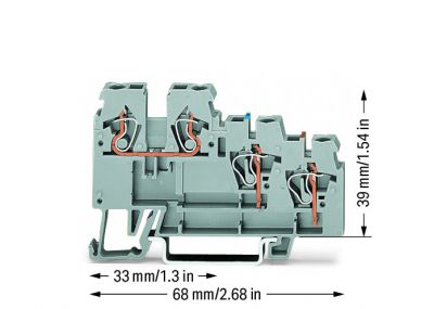 3-conductor sensor terminal blockgray