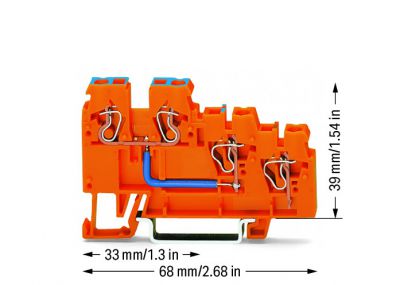 3-conductor sensor supply terminal blockorange