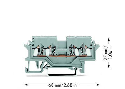 4-conductor through terminal block1.5 mm², gray