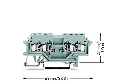 Double potential terminal block1.5 mm², gray