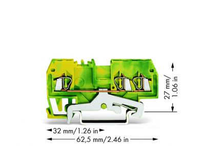 3-conductor ground terminal block1.5 mm², green-yellow