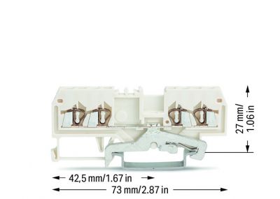 4-conductor shield terminal block1.5 mm², white