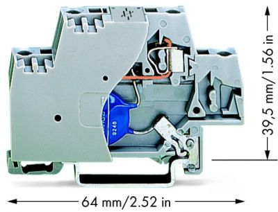 Component terminal blockdouble-deck with end plate, gray