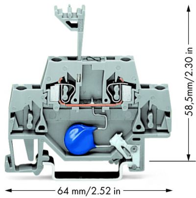 Component terminal blockdouble-deck, gray