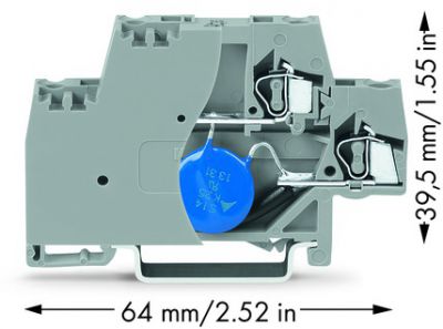 Component terminal blockdouble-deck with end plate, gray