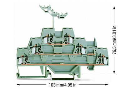 Triple-deck terminal blockThrough/through/through terminal block, gray/gray/gray