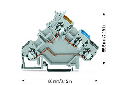 3-conductor sensor terminal blockgray