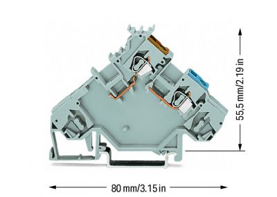 2-conductor sensor supply terminal blockgray