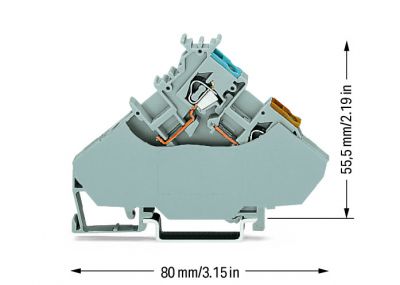 3-conductor sensor supply terminal blockgray