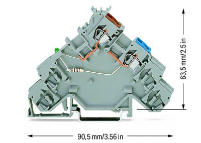 4-conductor sensor supply terminal blockLED (green) for PNP-(high-side) switching sensors, gray