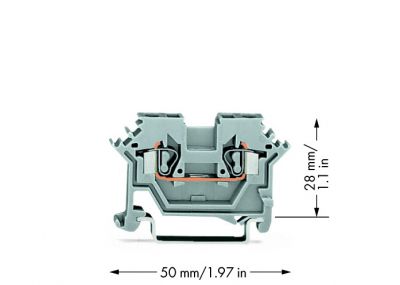 2-conductor through terminal block2.5 mm², gray