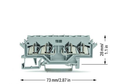 4-conductor carrier terminal blockgray