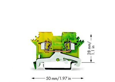 2-conductor ground terminal block2.5 mm², green-yellow